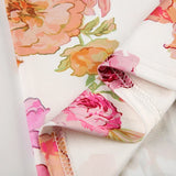 Elegant Lace Trim Flowers Printing Maxi Dress