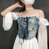 Elegant Lolita Corset Evening Party Retro Bustier Top Women Lingerie Sexy Slimming Bandage Underbust Corsets Streetwear Clothing
