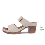 Pbong  Women Summer Lightweight Hollow Sandals High Heels New Dress Chunky Open Toe Slippers Female Casual Slingback Slides Shoes
