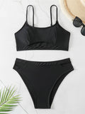 Solid Hollow Out Two Piece Bikini Swimsuit Women Swimwear Female Bathers Bathing Swimming Swim Suit Beachwear