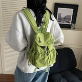 Pbong  Women's Small Soft Cloth Backpacks New in Fashion Summer New Backpack Girls School Bag Cute Green Back Pack
