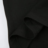 Black Strap V Neck Split Bow Dress