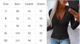 Pbong  V-Neck Long Sleeve T-Shirt Sexy Top Clothes Spring Autumn Lady Button Knit Top Women Solid Color