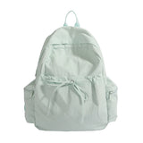 Pbong  Lightweight Lavvender Nylon Backpack For Women Cute Drawstring Daypack With Multiple Pockets Pastel Purple Soft Puff School Bag