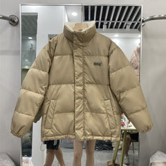Khaki Double-Sided Down Jacket Women's White Winter Lamb Wool Coat Plush Thickened Warm Reversible Woman Coat Parka Winter