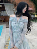 Elegant and Chic Midi Party Dress for Women Long Sleeve Solid Fashion New Evening Prom Vestidos Female Autumn Clothes New