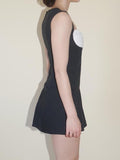 Patchwork Tank Bow Contrast Slim Dress