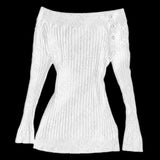 Sexy Punk Y2k Long sleeve Crop Top One shoulder Harajuku Grunge Goth Pullover Streetwear Hip Hop Baby Tee Retro Fashion Top EMO