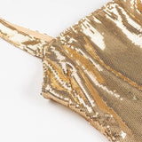 Gold Sequins Long Dress Slim Backless Square Collar Fashion Summer Women Dress Sleeveless 2025 New Sexy Party Eveing Dress