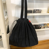 Pbong  Korean Canvas Women Shoulder Bag Female Student Tote Shopper Bag Large Fashion Corduroy Ladies Hand Bags Woman Handbags