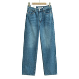 Japanese 2000s style y2k jeans for women denim pants vintage clothes baggy jeans blue loose wide leg high waist jeans black