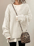Women Pullovers Knit Sweater Warm Long Sleeve Half Open Collar Tops Knitted Sweater Retro Office Lady Jumpers Autumn Winter