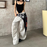 New American High Street Safari Style Long Hip Hop Pant Y2k Aesthetic Puffly Wide Leg Trousers Personality Lrregular Accessories