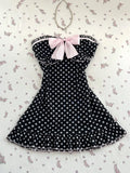 Pbong  Women's Casual Vacation Elegant Outfit Daily Versatile Fashion Outing Pink Bow Decor Mesh Polka Dot Print Tube Top Mini