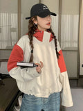 Vintage Patchwork Cargo Jacket Women Loose Preppy Style Long Sleeve Sweet Coat Casual Fall Female Retro All Match New Tops