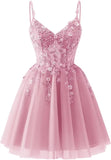 Pbong  Lace Applique Tulle Homecoming Dresses for Teens Sparkly 3D Flower Short Prom Dress Sequin Quinceanera DAMA Dress