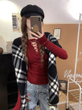 Half Lace Up Sweater for Women Long Sleeve Slim Fit Knitted Tops Pullovers Femal Lace-up Jumper Autumn Winter Y2K Outfit