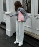 Women's Elegant Silk Sequins Pants, Midi Waist, Loose Long Pants, Classic Trousers, Female Clothing, Fashion, Streetwear,