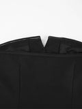 Elegant Strapless Tube Tops Women Off Shoulder Slim Sleeveless Backless Single Breasted Black Vests Autumn Office Lady Outwears