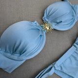 Three-Piece Swimsuit New Bikini Sexy Solid Color Split Women's Swimwear for Women