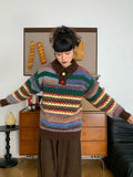 Vintage Print Harajuku Sweaters Women Loose Casual Knitted Pullover Lazy Wind Retro Female Preppy Style Long Sleeve Jumper Tops