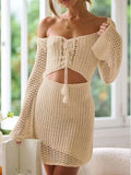 Mesh Crochet Long Beach Shirt Women Solid Cover Up Ladies Long Sleeve Hollow Out Sexy Beachwear Bathers Swim Bathing Suit