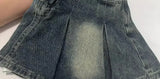 Pbong  High Waist A- Line Mini Skirt Women's Denim Pleated Skirt Summer American Retro Sexy Short Skirt plus Size Anti-Light
