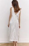 2025 New Bandage Sleeveless Satin Long Dress Solid Color Simple Casual Loose White Pajamas Summer Homewear Sleepwear Dresses
