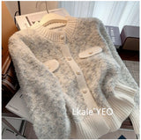 Autumn And Winter 2025 Elegant Korean Version Women Knitted Cardigan Sweater Coat Temperament Versatile Female Sweater Jacket