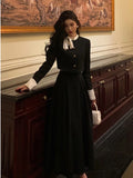 Women Elegant and Chic Black Skirts Suit Korean Style Crop Tops and A-Line Skirts Two Pieces Set Female Party Clothes