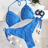 sexy women bikini, brazilian triangle bikini, push-up swimsuit, metal chain beach bikini