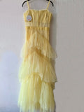 Prom Dresses For Women Cascading Ruffles Designer Slim Sexy Sling Long Dress Fashion Summer Mesh Party Puffy Dresses