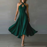 Pbong  Elegant Sleeveless Party Long Dresses For Women Summer Fashion Solid Color Slim Off The Shoulder A-line Maxi Dress Casual
