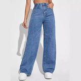 new women's wear European and American loose Denim wide leg pants slimming high waist all-match jeans for women