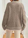 Women's High Neck Pullover Knitted Sweater Autumn Winter Simple Style Warm Cozy Top for Ladies