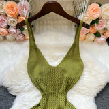 Pbong  Chic Fashion Sexy Wrap Hips Boho Knitted Beach Dress Summer Women Seaside Cover Up Mini Dress Lady Party Vestido