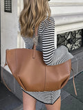 Pbong  Women Bodycon Knitted Dress Striped Round Neck Long Sleeve Casual Fall Short Dress