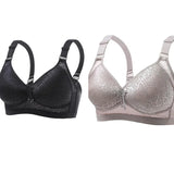 Pbong  2PCS High Quality Gathering Anti Sagging Women's Anti Glare Underwear Comfortable Seamless Plus Size Simple Natural Women's Bra