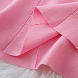 Pbong  Chic Fashion Slim Waist A-line Knitted Dress  New Summer Elegant Double-breasted Party Dress Korean Outfits Vestido