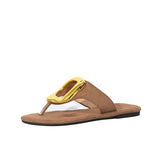 Pbong  Luxury Golden Buckle Heeled Flip Flops Woman Summer Elegant Square Toe Thong Slipper  Ladies Brand Design Evening Party Shoes