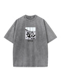 New Streetwear Y2K Distressed Women T-shirt Fashion O Neck Short Sleeve Digital Print Top Cotton Blend Loose Summer Tee