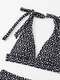 Triangle Bikini Set High Cut Swimsuit Women Sexy Printed Swimwear Female Bathers Bathing Swimming Swim Suit Beachwear