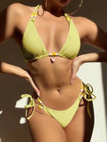 New Sexy Bikini Solid Color Accessories Women's Swimsuit