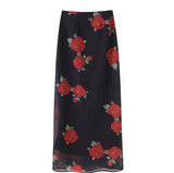 Slim Ruffles Flower Print Sling Top+ Skirts Suit Women's Sleeveless Vest Hip Package Skirt 2 Pieces Set 2025 New Lady Outfits