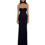 Pbong  y2k Party Dresses for Women Rhinestone Off Shoulder Strapless Twist Front Bodycon Dress with Choker Ladies Dresses