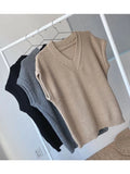 Autumn Winter Sweater Vest Women Korean Fashion Preppy Style Knitted Sweater Female Oversized Casual Loose Sleeveless Pullovers