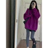 Women's Cable Knit Sweater Pullover Long Sleeve Mock Neck Jumper Top Loose-fit Slouchy Cozy Knitwear Autumn Winter Casual Outfit