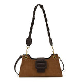 Pbong  Women's Bag Crossbody Underarm Small Square Urban Minimalist PU Leather Daily Match Stone Pattern Zipper Closure