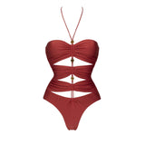 Red Diamond Swimsuit With Beach Pant Sexy Bikini Women Bandeau Biquini Female Push Up Swimwear Vacation Wear Bathing Suit Outfit