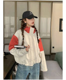 Vintage Patchwork Cargo Jacket Women Loose Preppy Style Long Sleeve Sweet Coat Casual Fall Female Retro All Match New Tops